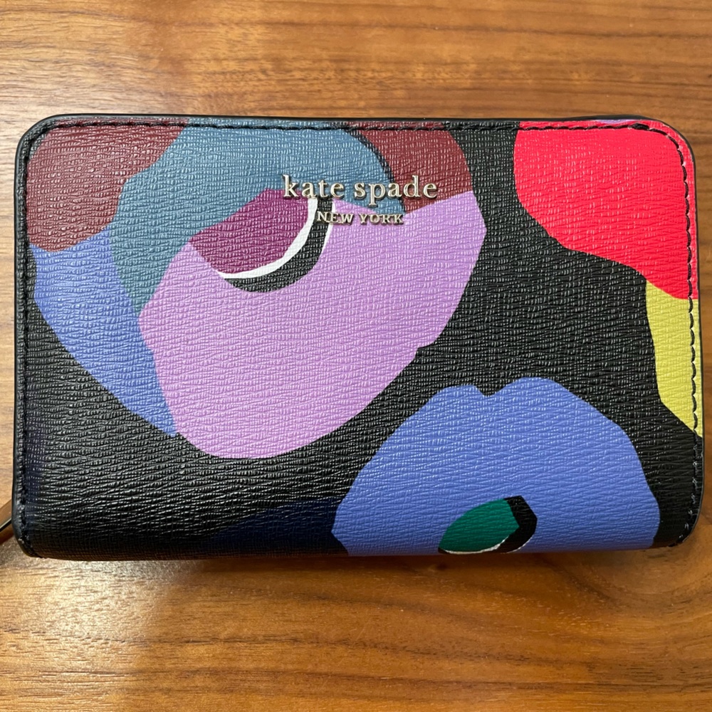 Kate Spade Spencer Floral Collage Compact Wallet